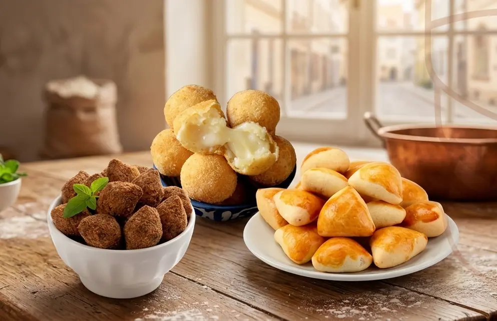 Salgados e snacks Trigomix — coxinha, churros, donuts